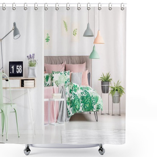 Personality  Desk In Bedroom Shower Curtains