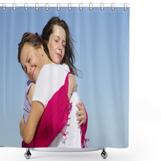 Personality  Love And Friendship Mother And Daughter Shower Curtains