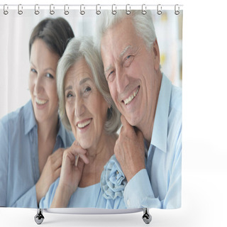 Personality  Happy Family Portrait  Shower Curtains