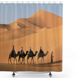 Personality  Camel Caravan In Sahara Desert Shower Curtains
