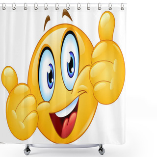 Personality  Thumbs Up Emoticon Shower Curtains