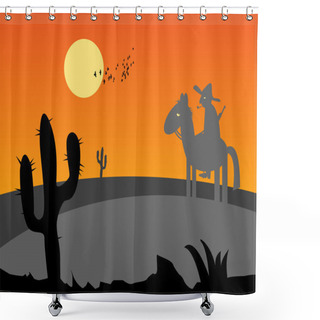 Personality  Mexico Desert Sunset Shower Curtains