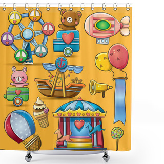 Personality  Carnival Theme Park Shower Curtains
