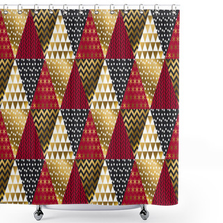 Personality  Red And Gold Xmas Carnival Pattern. Shower Curtains