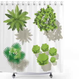 Personality  4 Trees, Top View Shower Curtains