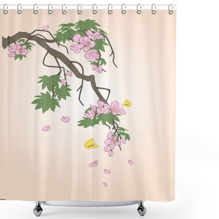 Personality  Flowering Branch Shower Curtains