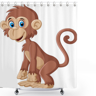 Personality  Cartoon Cute Monkey Posing Shower Curtains