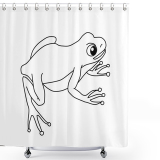 Personality  A Sitting Green Frog On A White Background Shower Curtains