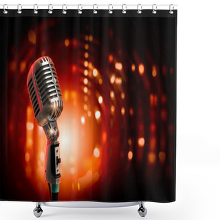 Personality  Audio Microphone Retro Style Shower Curtains