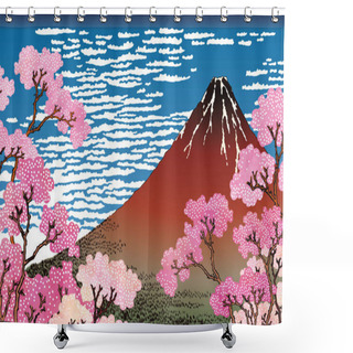 Personality  Kaifu Sunny Cherry Blossom Version Shower Curtains