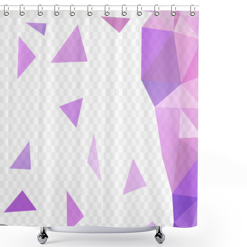 Personality  Falling triangles, random geometric elements isolated on transparent background. shower curtains