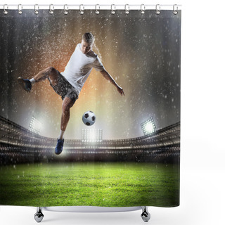 Personality  Football Player Shower Curtains