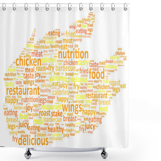 Personality  Chicken Word Cloud Concept Shower Curtains