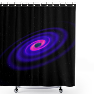 Personality  Galaxy And Black Hole Shower Curtains