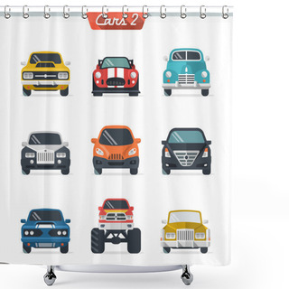Personality  Car Icon Set 2 Shower Curtains