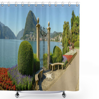 Personality  The Botanical Garden And Lake Of Lugano In Switzewrland Shower Curtains