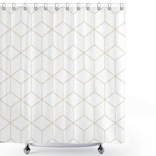 Personality  Sacred Geometry Grid Graphic Deco Hexagon Pattern Shower Curtains