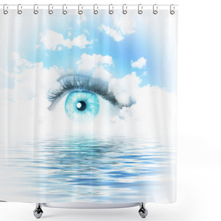 Personality  Eye Overlooking Water Scenic Shower Curtains