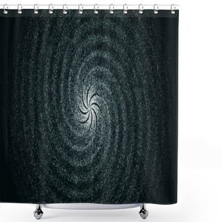 Personality  Abstract, Spinning Hypnotic Dark White Spiral, Seamless Loop, Monochrome. Animation Of Rotating Spiral On Black Background. Shower Curtains