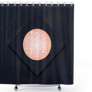 Personality  Vector Makeup Cosmetics Rouge Blusher In A Black Box. Makeup Sample, Use For Advertising Flyer, Banner, Brochure, Booklet And Leaflets For The Promotion Of Decorative Cosmetics Shower Curtains