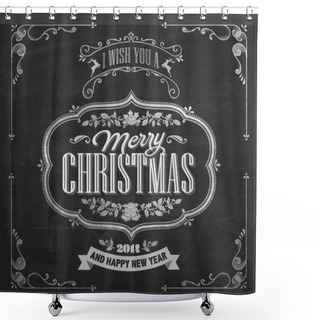 Personality  Vintage Christmas And New Year Background Shower Curtains