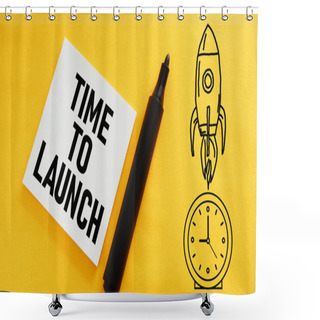 Personality  Time To Launch And Start New Business, Entrepreneurship To Launch Project, Time Management Concept Shower Curtains