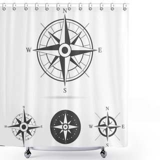 Personality  Compass Rose Vector Collection Shower Curtains