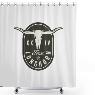 Personality  Animal Longhorn Vector Vintage Logo Symbol Illustration Design Shower Curtains