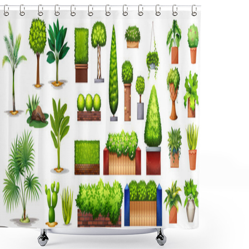 Personality  Different species of plants shower curtains