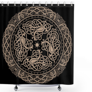 Personality  Ancient Celtic Mythological Symbol Of Bird. Celtic Knot Ornament Shower Curtains