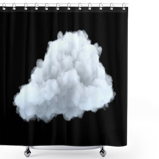Personality  3d Rendering Of A White Bulky Cumulus Cloud On A Black Background. Shower Curtains