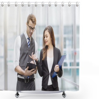 Personality  Business People Meeting Shower Curtains