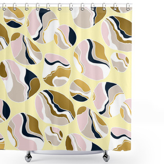 Personality  River Stones Golden Texture Shower Curtains