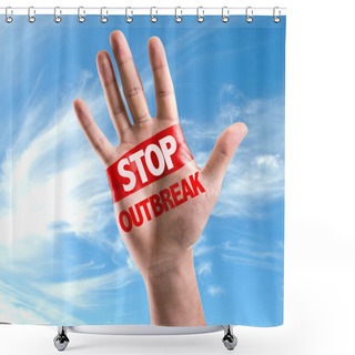 Personality  Open Hand Raised With The Text Shower Curtains
