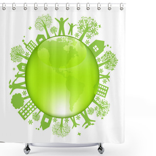 Personality  Earth Day Shower Curtains