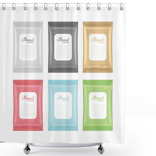 Personality  Plastic Package On A White Background Shower Curtains