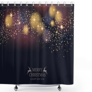 Personality  Christmas Vector Seamless Abstract Background With Halos, Stars, And Lights. Horizontally Repeatable.  Shower Curtains