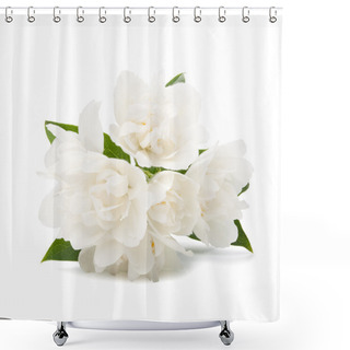 Personality  White Flowers On White Background Shower Curtains