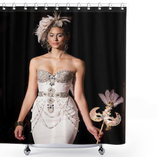 Personality  MELBOURNE - MARCH 19: A Model Showcases Designs By Judith Valente In The 2011 L'Oreal Melbourne Fashion Festival Shower Curtains