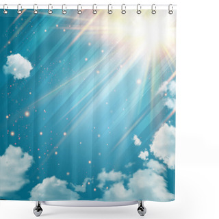 Personality  Magic Sky With Shining Stars And Rays Of Light. Shower Curtains