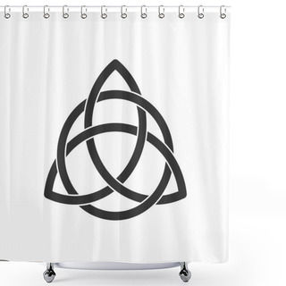 Personality  Celtic Trinity Knot. Triquetra Symbol Interlaced With Circle. Ancient Ornament Symbolizing Eternity. Infinite Loop Sign Interlocking With Circle.Interconnected Loops Make Trefoil.Vector Illustration. Shower Curtains