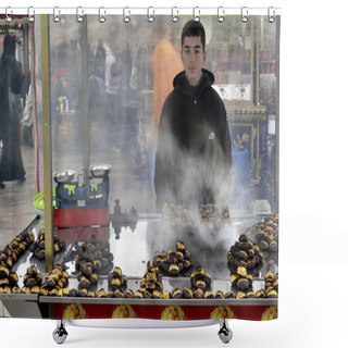 Personality  Indispensible To Istanbul Roasted Chestnuts. Chestnut Seller Of  Shower Curtains