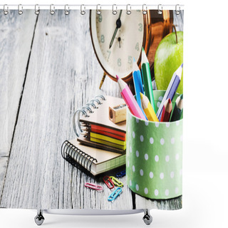Personality  Colorful School Supplies Shower Curtains