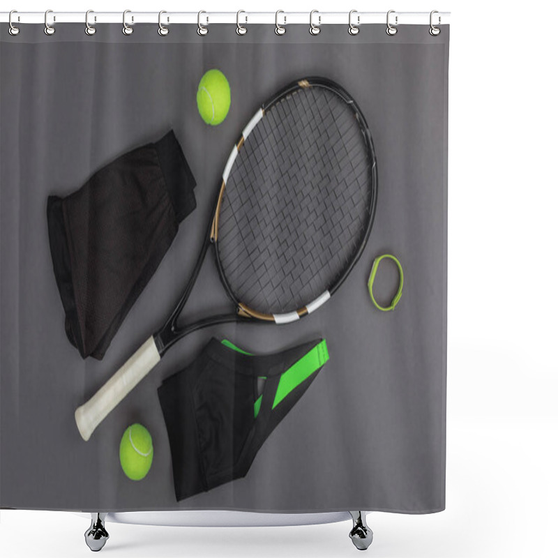 Personality  Tennis Equipment And Sportswear Shower Curtains