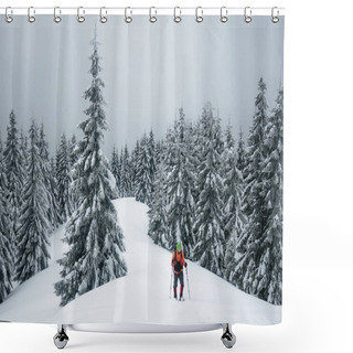 Personality  Hiker Shower Curtains