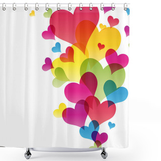 Personality  Hearts Background Vector Shower Curtains