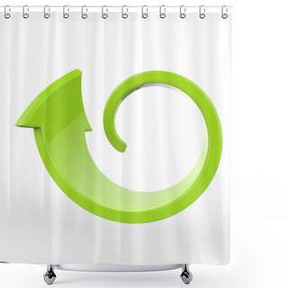 Personality  Curled Green Arrow - Side View Shower Curtains