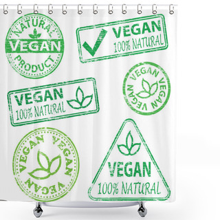 Personality  Vegan Stamps Shower Curtains