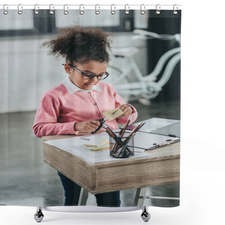 Personality  Cute Little Girl With Scissors  Shower Curtains