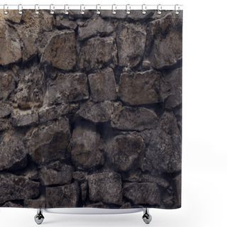 Personality  Close-up View Of Old Weathered Rough Grey Wall Textured Background   Shower Curtains